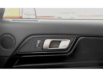 Door Handle Surround Accent Trim; Raw Carbon Fiber (15-23 Mustang Fastback)