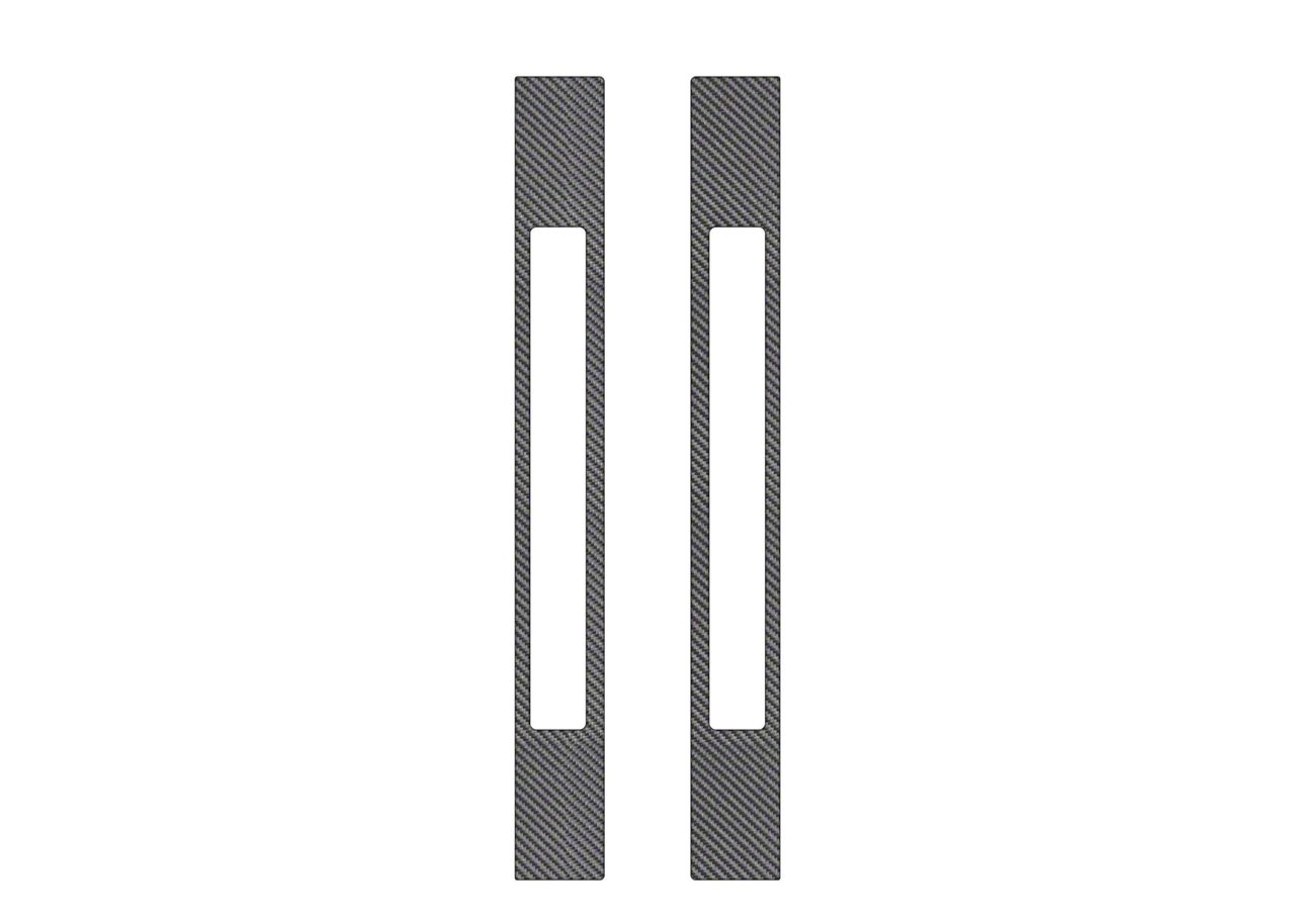 Mustang Door Sill Surround Accent Trim; Raw Carbon Fiber (15-23