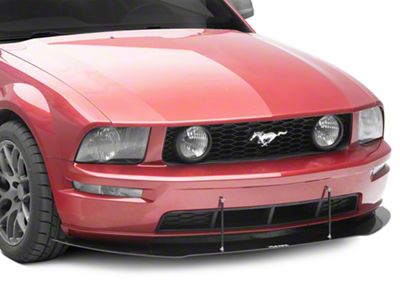 DR Style Front Bumper Lip Splitter; Gloss Black Vinyl (05-09 Mustang GT, V6)