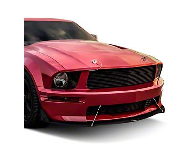 DR Style Front Bumper Lip Splitter; Gloss Black Vinyl (05-09 Mustang GT, V6)