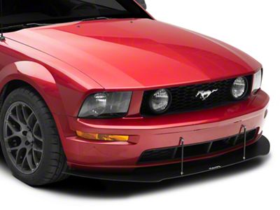 DR Style Front Bumper Lip Splitter; Textured Black (05-09 Mustang GT, V6)