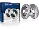 Drilled and Slotted Brake Rotor, Pad, Brake Fluid and Cleaner Kit; Front and Rear (99-04 Mustang GT, V6)