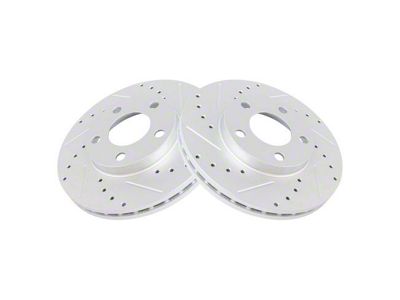 Drilled and Slotted Rotors; Front Pair (94-04 Mustang GT, V6)