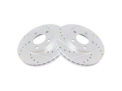 Drilled and Slotted Rotors; Front Pair (94-04 Mustang GT, V6)