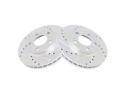 Drilled and Slotted Rotors; Front Pair (94-04 Mustang GT, V6)