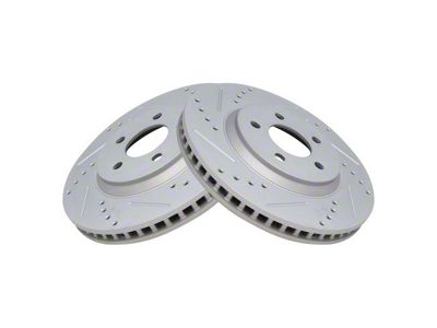 Drilled and Slotted Rotors; Front Pair (05-10 Mustang GT; 11-14 Mustang V6)