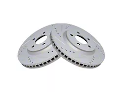 Drilled and Slotted Rotors; Front Pair (05-10 Mustang GT; 11-14 Mustang V6)