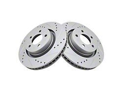 Drilled and Slotted Rotors; Front Pair (15-20 Mustang EcoBoost w/o Performance Pack, V6)