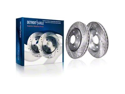 Drilled and Slotted Rotors; Front Pair (05-10 Mustang V6)