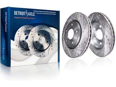 Drilled and Slotted Rotors; Front Pair (11-14 Mustang GT w/ Performance Pack; 12-13 Mustang BOSS 302; 07-12 Mustang GT500)