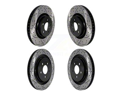 Drilled and Slotted Rotors; Front and Rear (15-20 Mustang GT w/o Performance Pack, EcoBoost w/ Performance Pack)