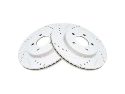 Drilled and Slotted Rotors; Rear Pair (05-14 Mustang, Excluding 13-14 GT500)