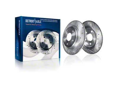 Drilled and Slotted Rotors; Rear Pair (94-04 Mustang GT, V6)