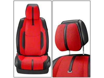 Drive Series Front Seat Covers; Red/Black (Universal; Some Adaptation May Be Required)