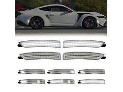 Dynamic Animation LED Side Markers; White; Clear (24-26 Mustang)