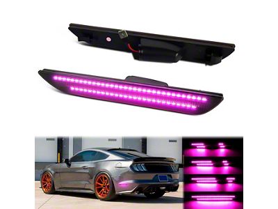 Dynamic LED Rear Side Markers; Green; Smoked (15-23 Mustang)