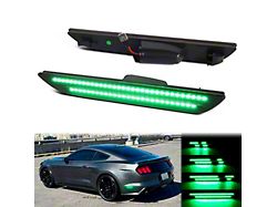 Dynamic LED Rear Side Markers; Green; Smoked (15-23 Mustang)
