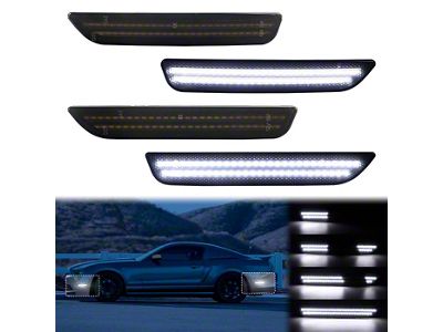 Dynamic LED Side Markers; White; Smoked (11-14 Mustang)
