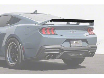 EOS Performance Track Style Rear Spoiler Gurney Flap; Glossy Black (24-25 Mustang GT w/ Performance Pack Spoiler)