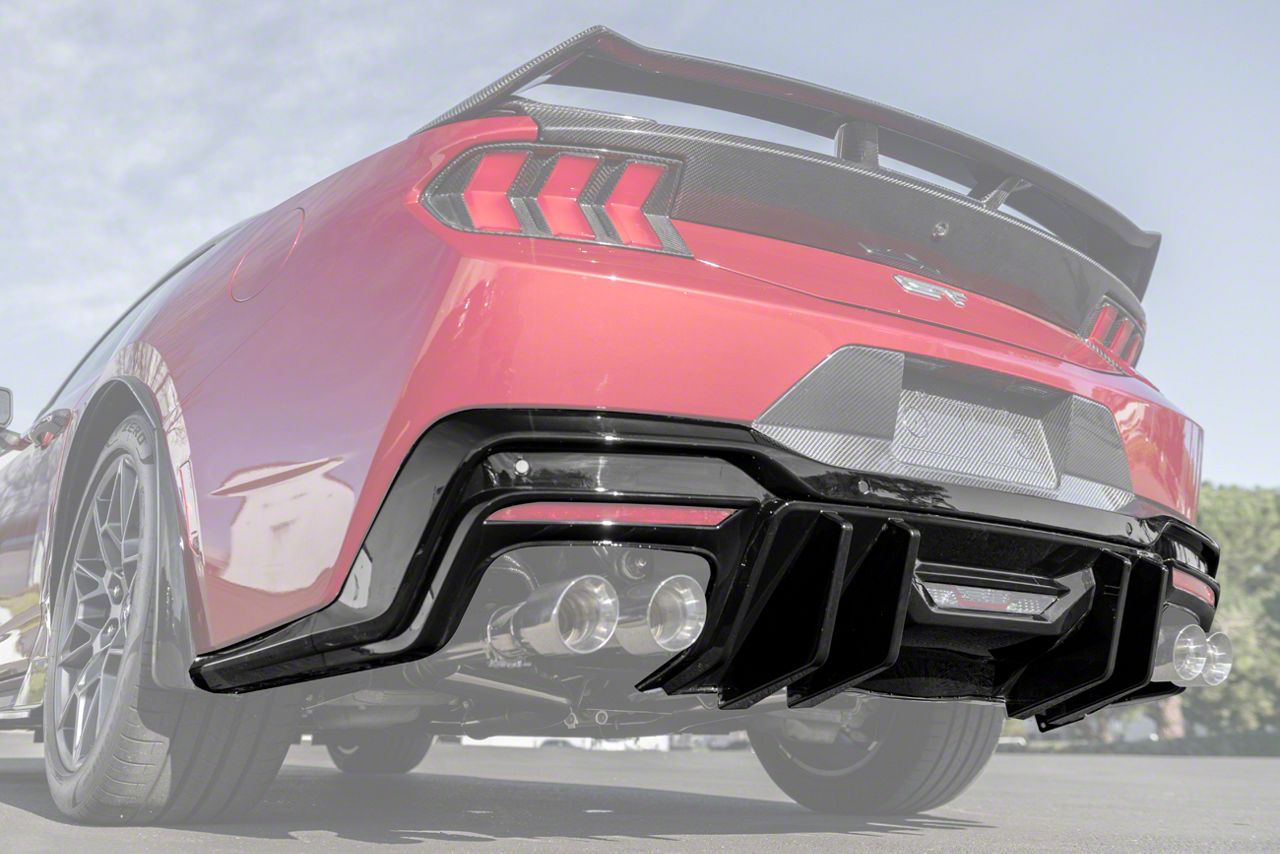 EOS Performance Version 2 Package Rear Diffuser; Glossy Black (24-25 Mustang)