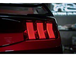 Euro Sequential LED Tail Lights; Black Housing; Red Lens (24-26 Mustang)