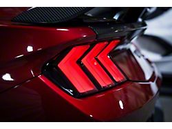 Euro Sequential LED Tail Lights; Black Housing; Smoked Lens (24-26 Mustang)