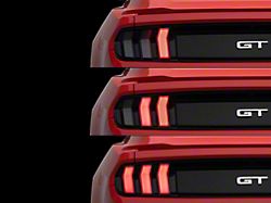 Euro Sequential LED Tail Lights; Black Housing; Smoked Lens (15-23 Mustang)