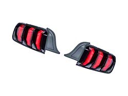 Euro Style LED Tail Lights; Black Housing; Red Lens (15-23 Mustang)