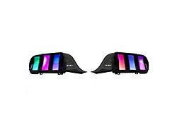 Euro Style RGB Sequential LED Tail Lights; Gloss Black Housing; Clear Lens (24-25 Mustang)