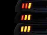 Euro Style RGB Sequential LED Tail Lights; Gloss Black Housing; Smoke Lens (24-26 Mustang)