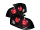 Euro Style Tail Lights; Black Housing; Clear Lens (96-98 Mustang)