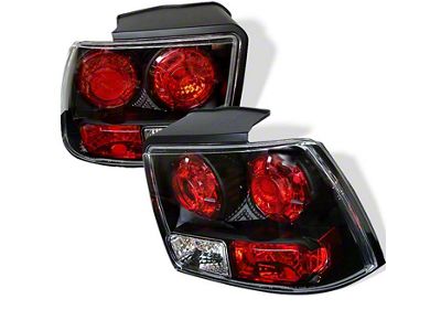 Euro Style Tail Lights; Black Housing; Clear Lens (99-04 Mustang, Excluding 99-01 Cobra)