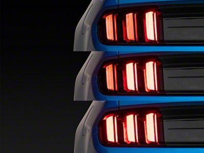 Euro Style Tail Lights; Black Housing; Clear Lens (15-23 Mustang)
