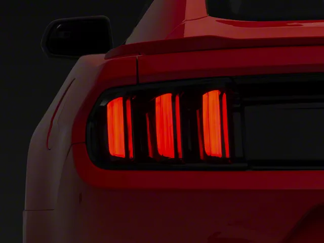 Euro Style Tail Lights; Gloss Black Housing; Smoked Lens (15-23 Mustang)