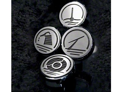 Executive Series Engine Cap Covers; Black Carbon Fiber Inlay (10-14 Mustang GT, V6)