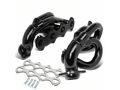 Shorty Headers; Black (05-10 Mustang GT)