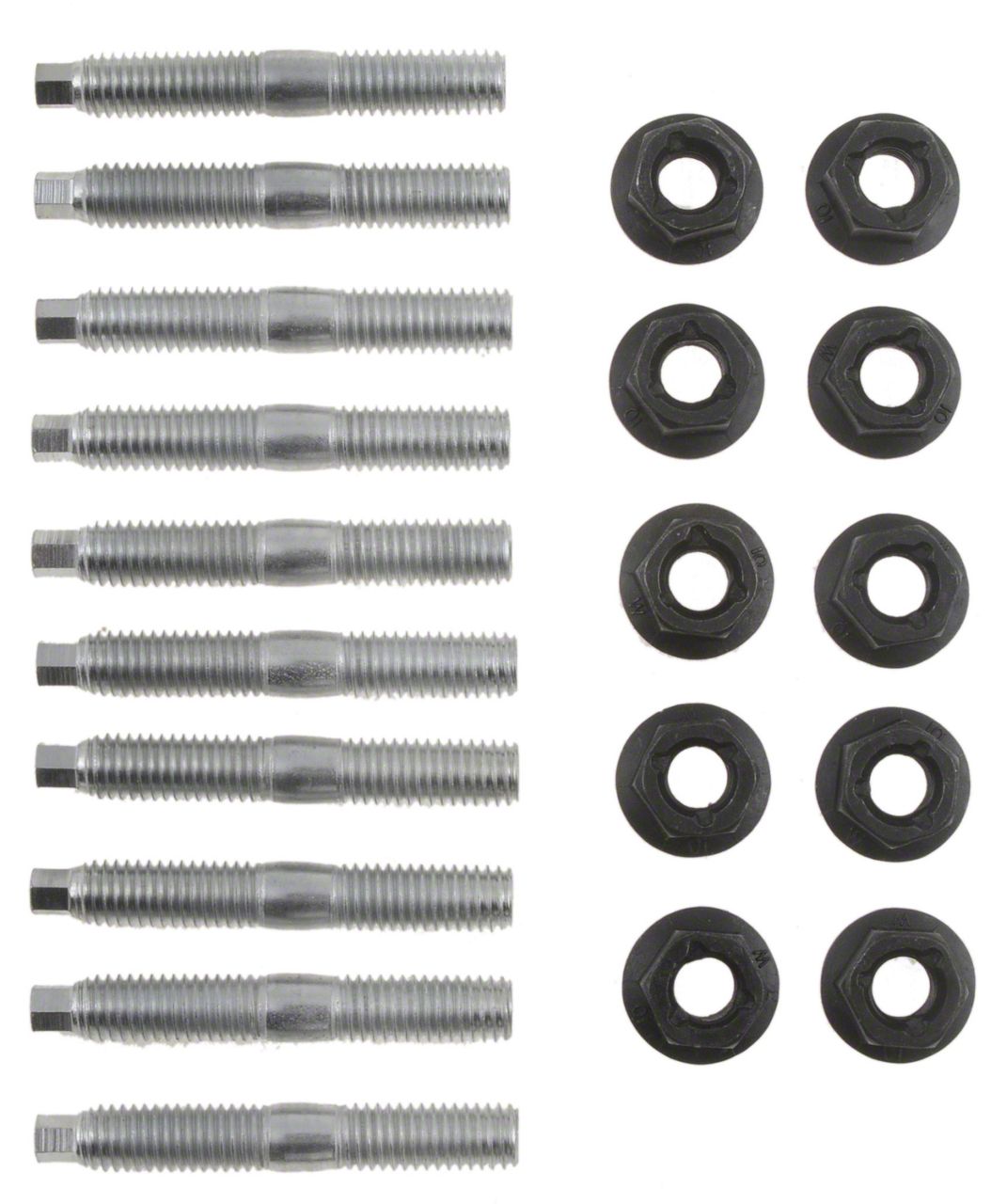 ABSOPRO 16-Piece Stainless Steel Exhaust Manifold Bolt & Nut Kit - M8x1.25 Thread, Fits Various Ford Models-399369