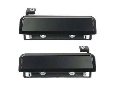 Exterior Door Handles; Black (79-93 Mustang)