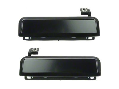 Exterior Door Handles; Front; Black (79-93 Mustang)