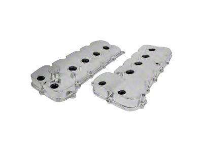 Top Street Performance Fabricated Aluminum Valve Covers; Clear Anodized (11-17 Mustang GT)