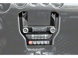 Factory Style Center Console Trim Cover; Carbon Fiber (15-23 Mustang)