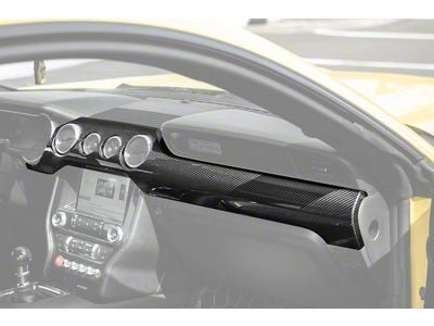 Factory Style Dashboard Trim Covers; Carbon Fiber (15-23 Mustang w/ 4 Center A/C Outlets)