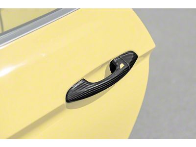 Factory Style Door Handle Covers; Carbon Fiber (15-23 Mustang)