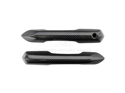 Factory Style Door Handle Covers; Carbon Fiber (24-25 Mustang)