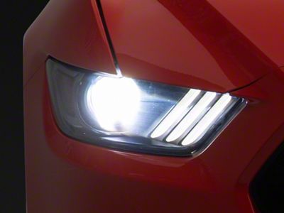 Factory Style Headlight; Matte Black Housing; Clear Lens; Driver Side (15-17 Mustang; 18-22 Mustang GT350, GT500)