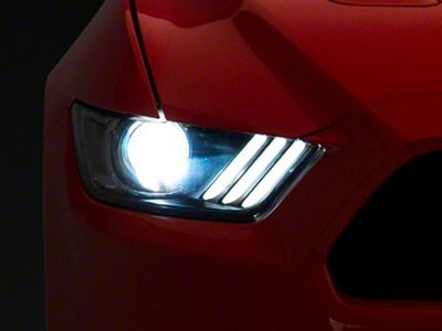 Factory Style Headlight; Matte Black Housing; Clear Lens; Passenger Side (15-17 Mustang; 18-22 Mustang GT350, GT500)