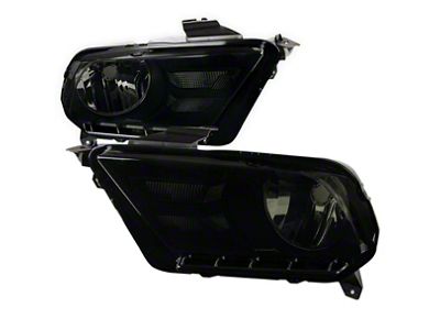 Factory Style Headlights; Black Housing; Smoked Lens (10-12 Mustang w/ Factory Halogen Headlights)