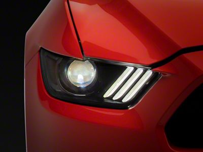 Factory Style Headlights; Matte Black Housing; Clear Lens (15-17 Mustang; 18-22 Mustang GT350, GT500)