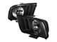Factory Style Headlights; Matte Black Housing; Clear Lens (05-09 Mustang GT, V6)