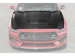 Factory Style Hood with Vent Insert V2; Carbon Fiber (24-26 Mustang GT, Dark Horse)